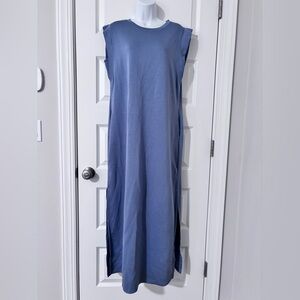 Chic Sleeveless Blue Maxi Dress